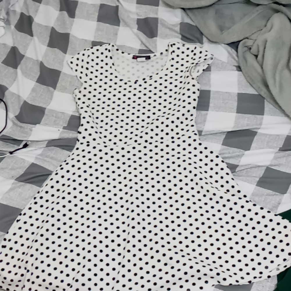 black & white dot dress